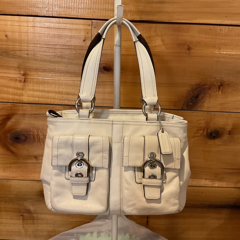 Coach Cream Leather Soho Tote